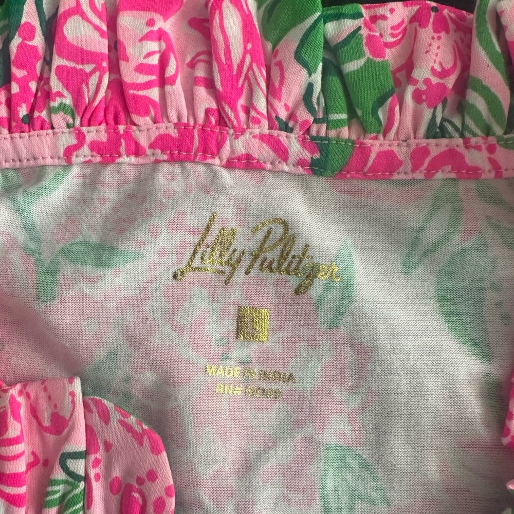 Lilly Pulitzer Pink & Green Floral Shift Dress - Picture 2 of 10
